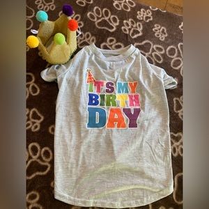 Dog birthday shirt and crown